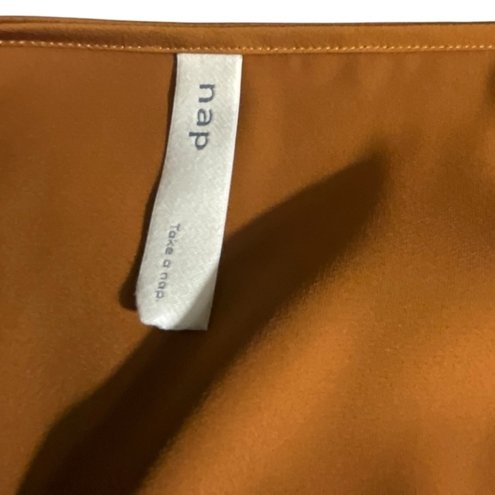 NAP Free Flowing‎ Cropped Jacket Lounge Wear Pleated Sleeve Cuff in Warm Amber - Picture 10 of 14